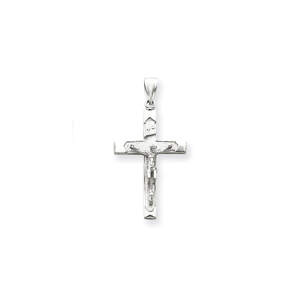 14K White Gold Crucifix Pendant