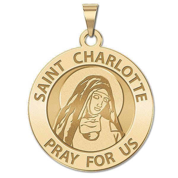 Saint Charlotte Round Religious Medal