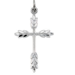 Leaf Motif Cross Pendant