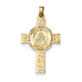 14K Cross with St Anthony Medal Pendant