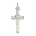 Sterling Silver Heart Center Latin Cross Pendant