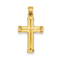 14K Hollow Tubular-Edge Cross Pendant