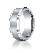 Cobalt Chrome Comfort Fit with Satin Inlay Approx. 0.35 Inch Wedding Band