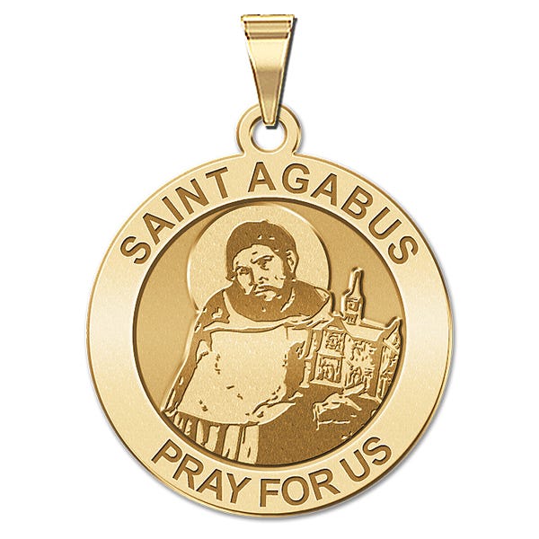 Saint Agabus Round Religious Medal