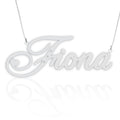 Script Name Necklace with 3 Diamonds