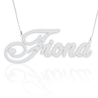 Script Name Necklace with 3 Diamonds