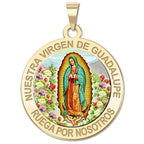Nuestra Virgen De Guadalupe Round Religious Medal