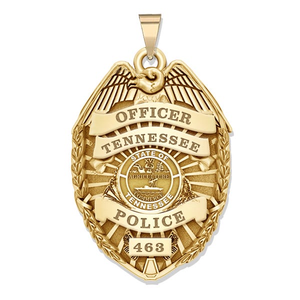 Personalized Tennessee Police Badge with Your Rank, Number & Department