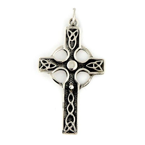 Sterling Silver Circular-Inset Cross Pendant