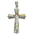 Tri-Color Crucifix Cross Pendant