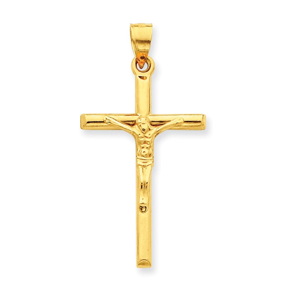 14K Hollow Crucifix Pendant