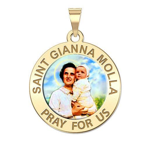 Saint Gianna Beretta Molla Round Color Religious Medal