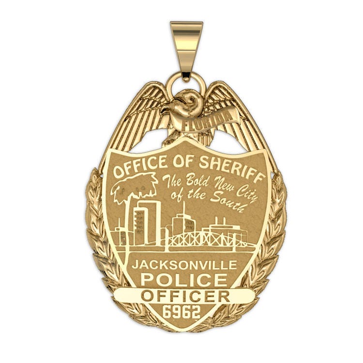 Personalized Jacksonville, Florida Police Badge with Your Rank and Number