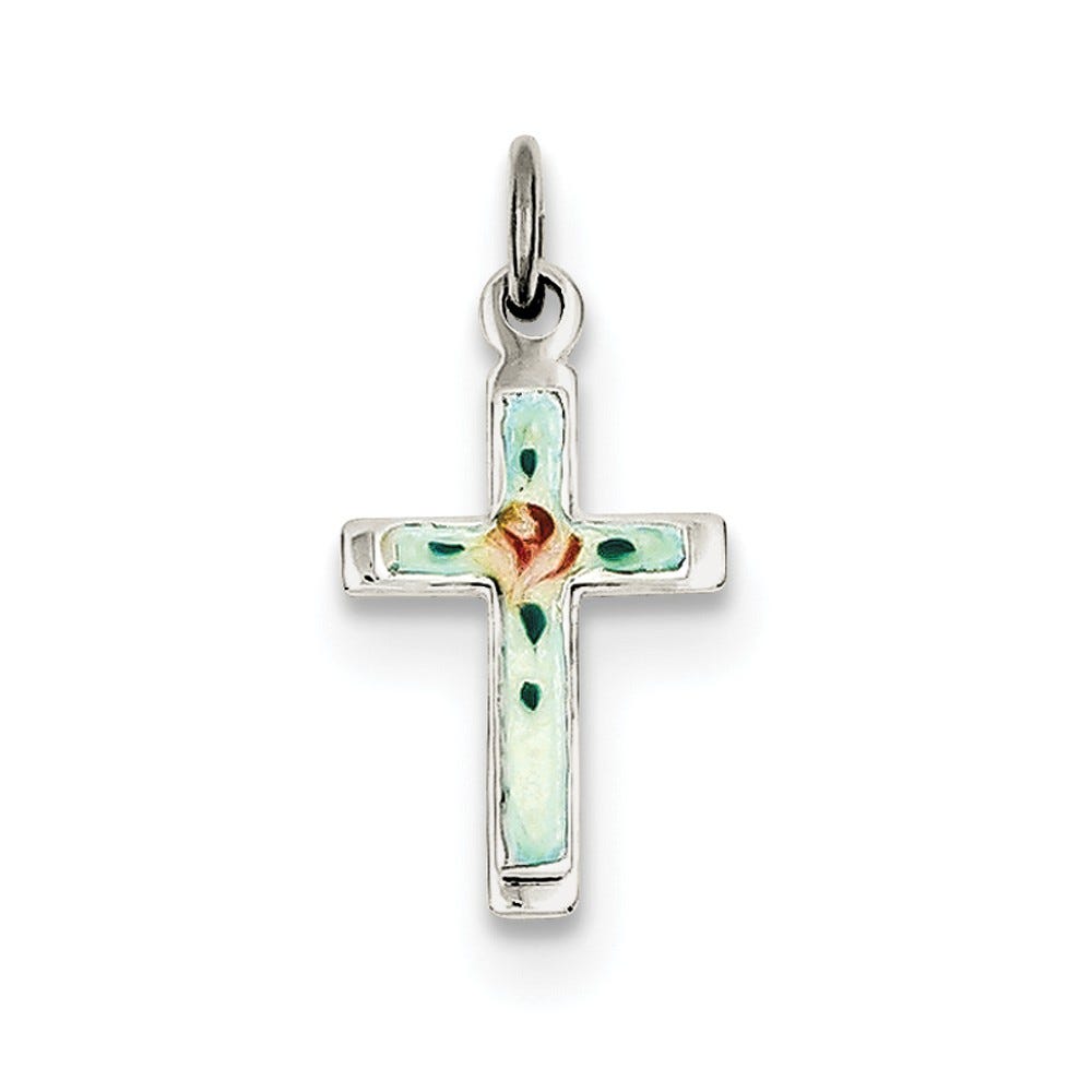 Enameled Cross Charm