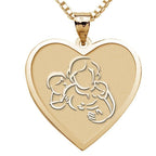 Mother with Son and Daughter - Heart Pendant