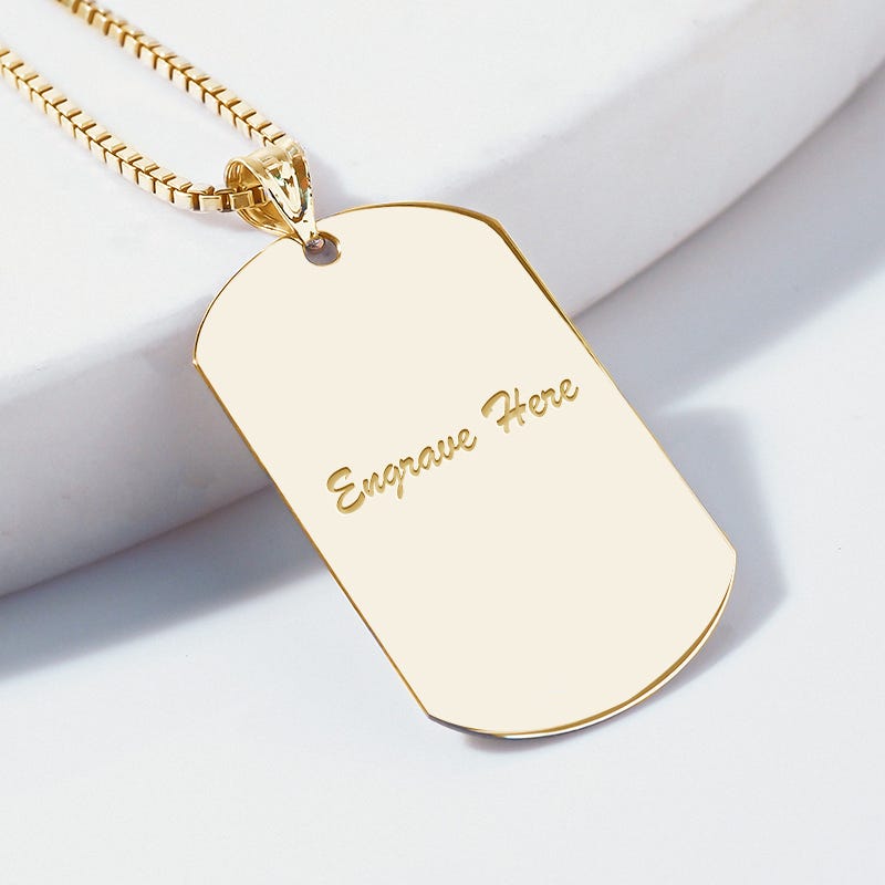 Engravable Dog Tag Pendant