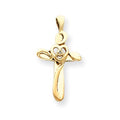 14K Diamond Cross Pendant