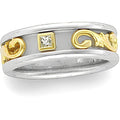 Two Tone Diamond Etruscan Band