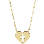 Pierced Cross Heart Necklace