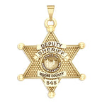 Personalized North Carolina 6-Point Star Sheriff Badge with Rank, Number & Dept.