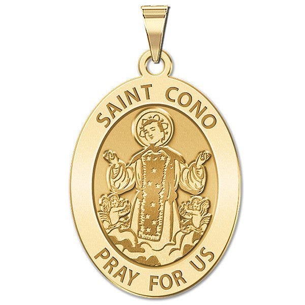Saint Cono Oval Religious Medal