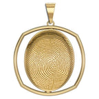 Custom Fingerprint 3D Square Pendant