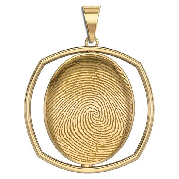 Custom Fingerprint 3D Square Pendant