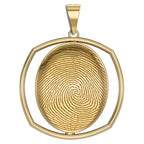 Custom Fingerprint 3D Square Pendant