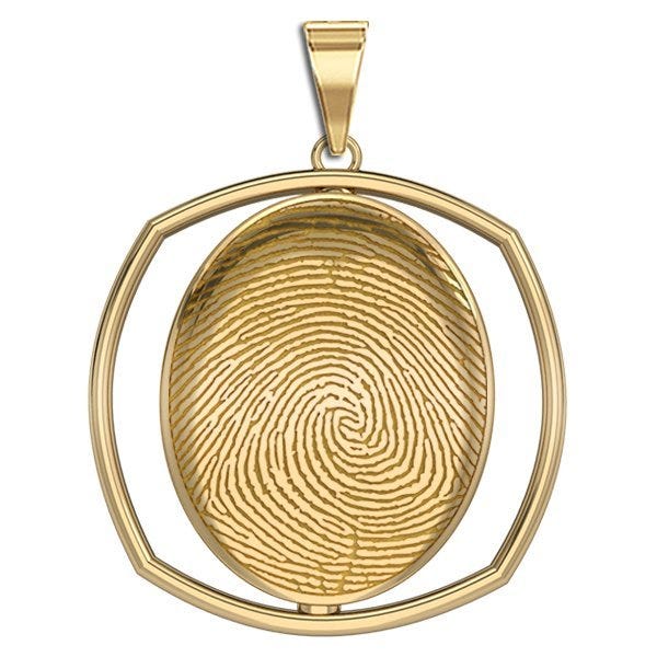 Custom Fingerprint 3D Square Pendant
