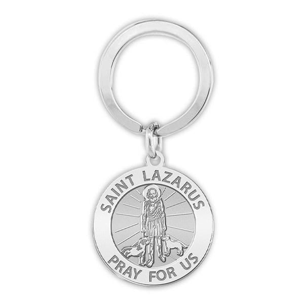 Saint Lazarus Religious Engravable Keychain
