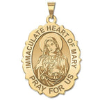Immaculate Heart of Mary Scalloped Oval Religious Medal