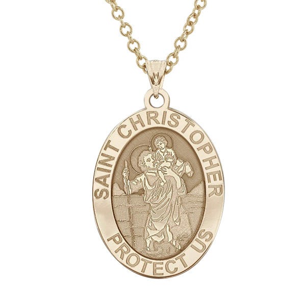 Saint Christopher Oval Medal