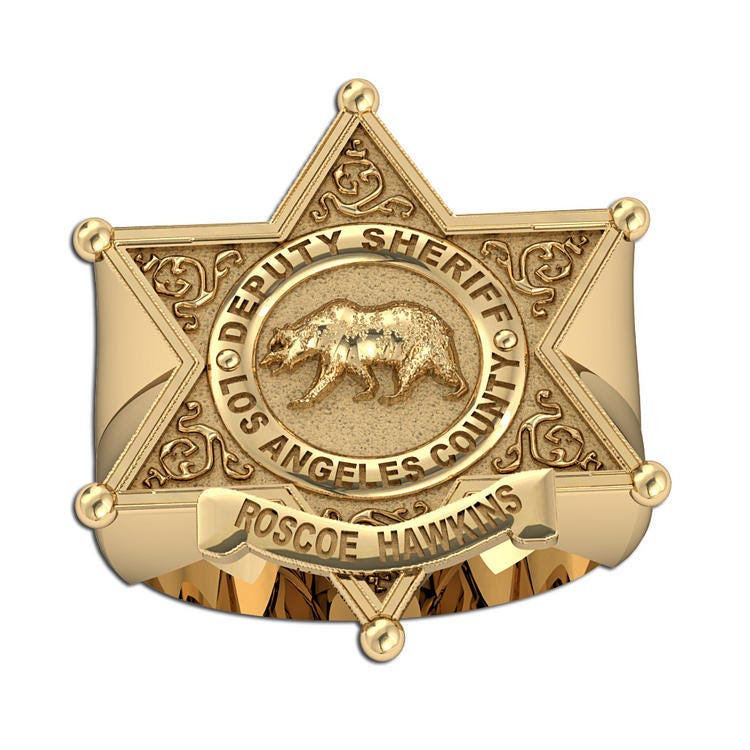Personalized Los Angeles Sheriff Badge Ring