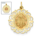 Saint Benedict Double Sided Round Filigree Religious Medal
