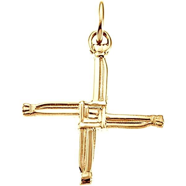 14K Yellow Gold St. Bridget's Cross Pendant