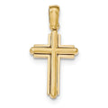 14K Gold Polished Beveled Stick Cross Pendant