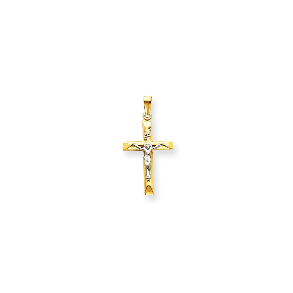 14K Two-Tone Inri Crucifix Pendant