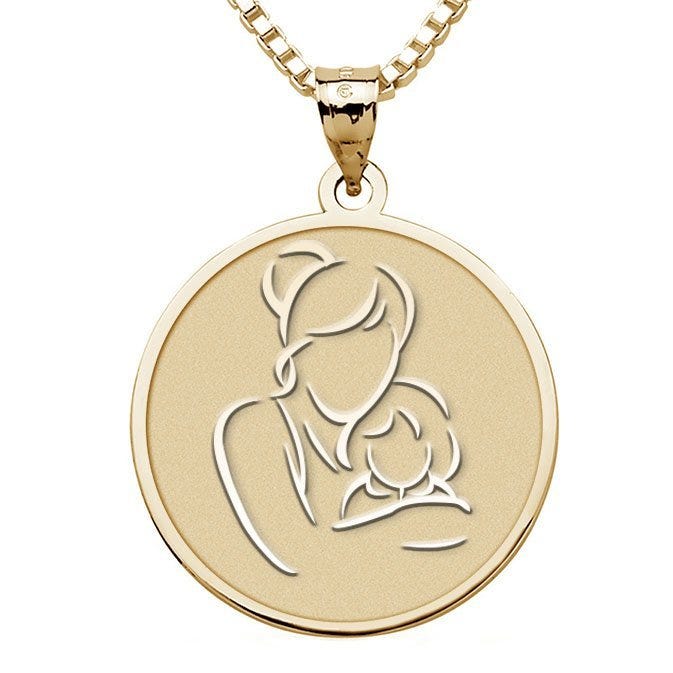 Mother and Daughter - Round Pendant