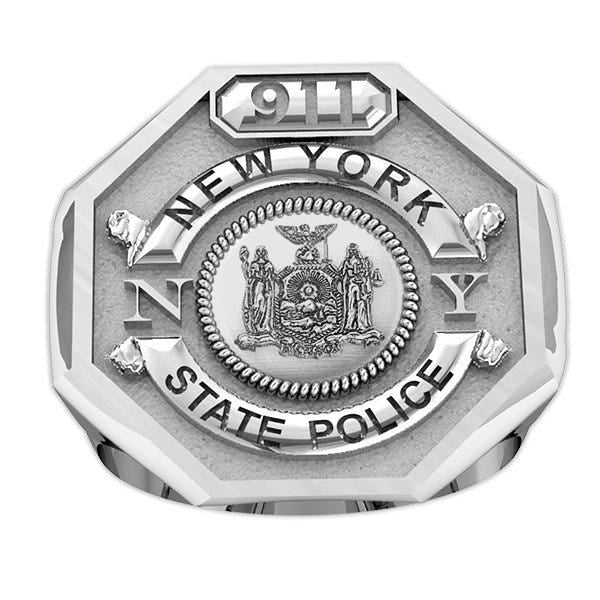 Personalized State Trooper Badge Ring with Number & Department