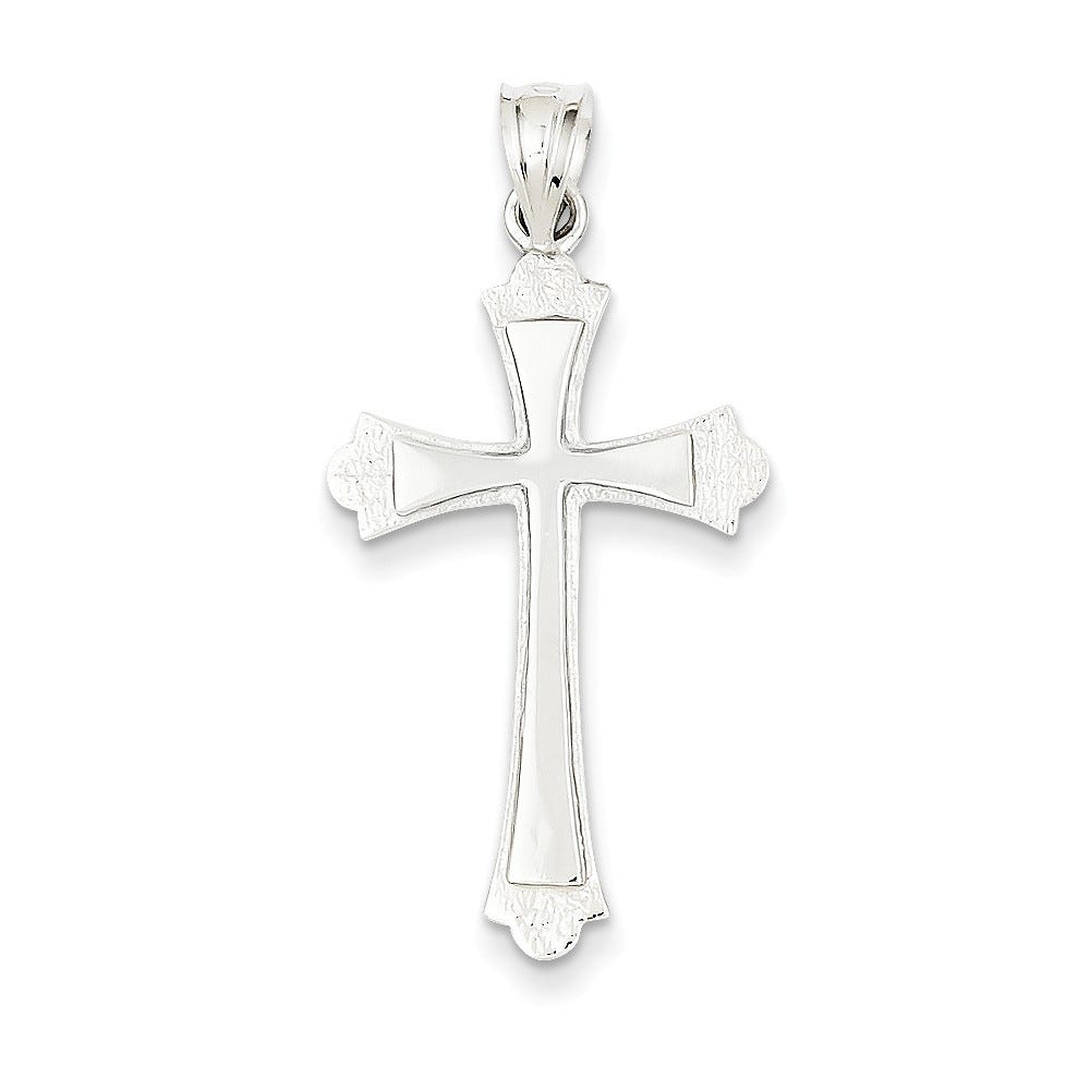 White Gold Flared Cross Pendant
