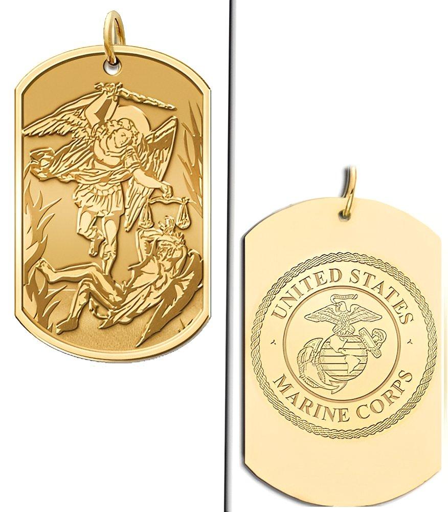 Saint Michael Double Sided Marines Dog Tag Medal