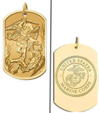 Saint Michael Double Sided Marines Dog Tag Medal