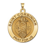 Saint Corbinian Round Religious Medal