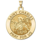Saint Charles Borromeo With Angels Round Religious Medal