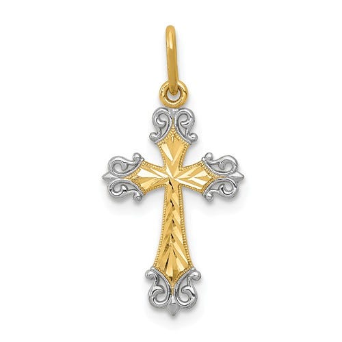 Rhodium Cross Charm