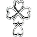 14K White Gold Heart Cross Pendant