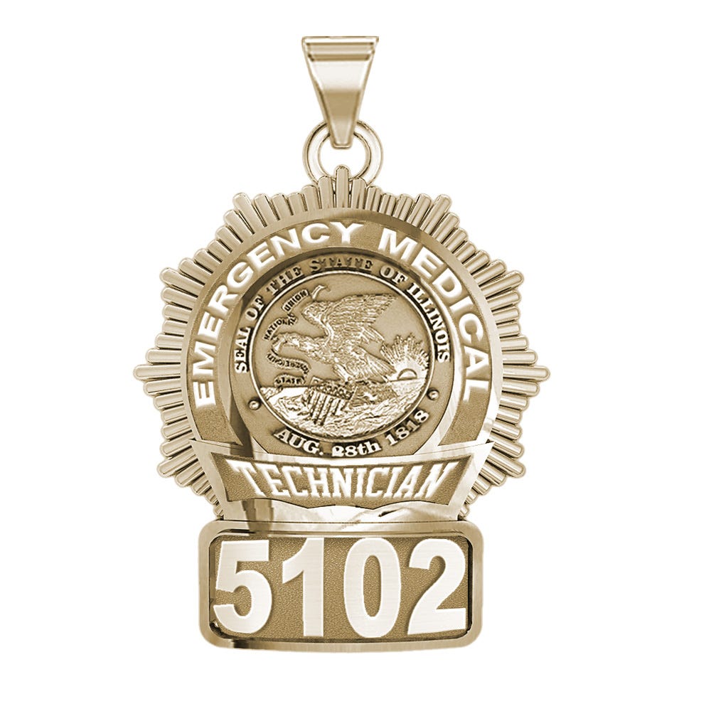 Personalized Emergency Medical Technician - Emt Badge with Your Number & State or City
