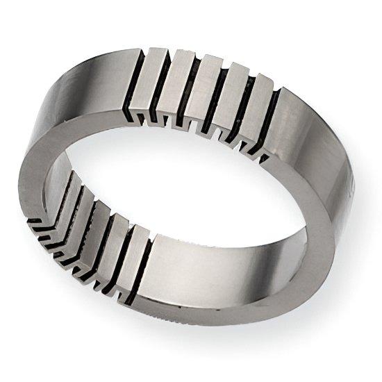 Titanium Black Accent Approx. 0.24 Inch Satin Wedding Band