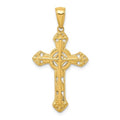Stick Cross On Ornate Cross Pendant
