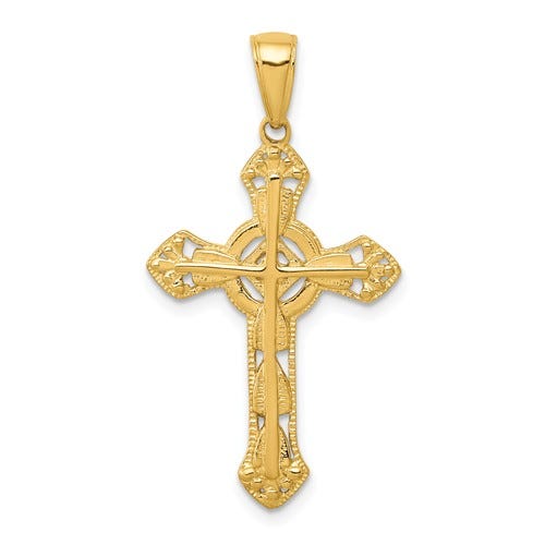 Stick Cross On Ornate Cross Pendant